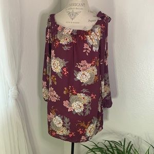 Ali & Jay Floral Printed Maroon Dress